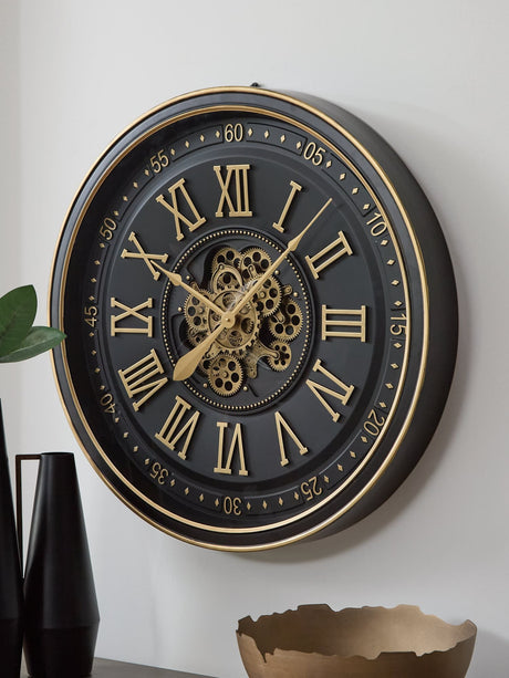 Dairton Black/Gold Finish Wall Clock