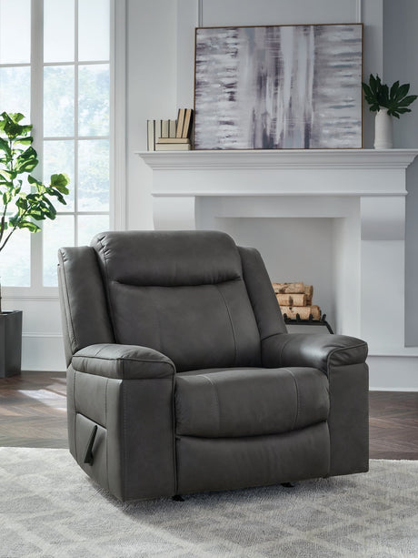 Status Check Shadow Faux Leather Recliner