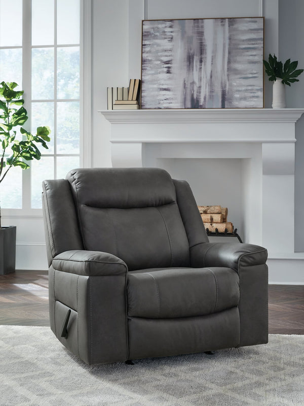 Status Check Shadow Faux Leather Recliner