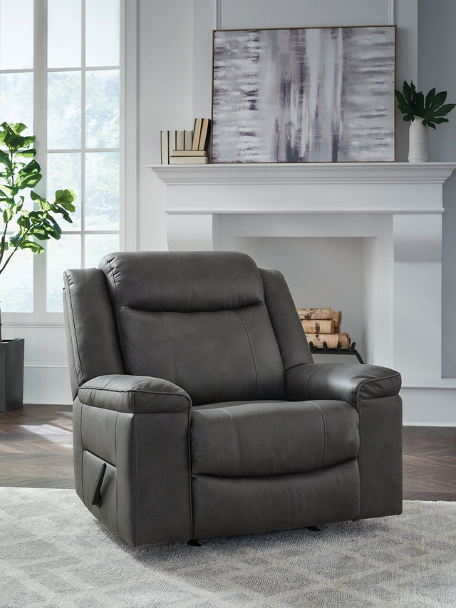 Status Check Shadow Faux Leather Recliner