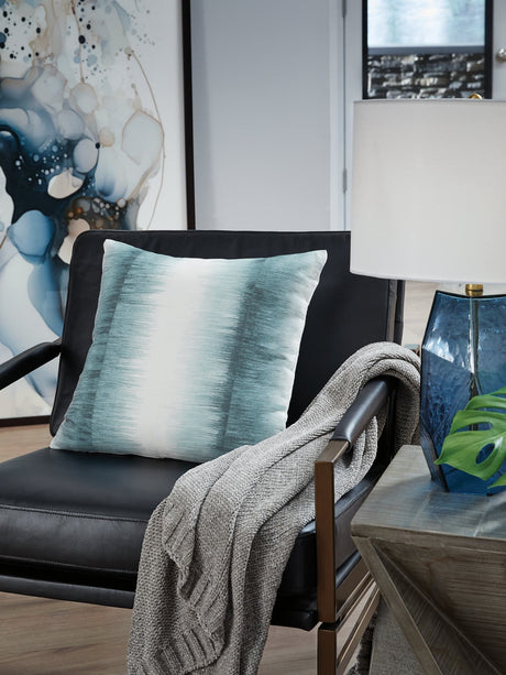Elonwich Teal/White Pillow (Set of 4)