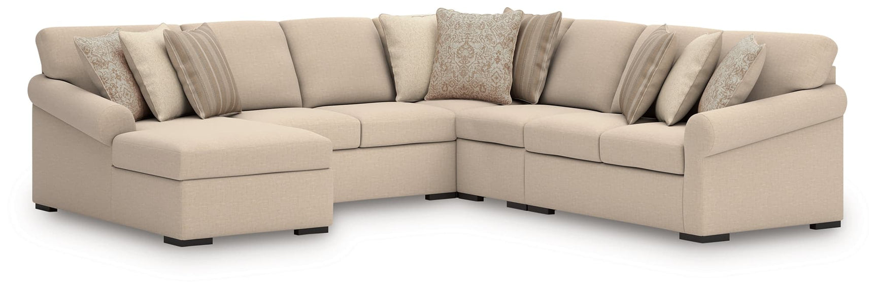 LadyMae Twill Performance Fabric,Next-Gen Nuvella™ 5-Piece Sectional with Chaise