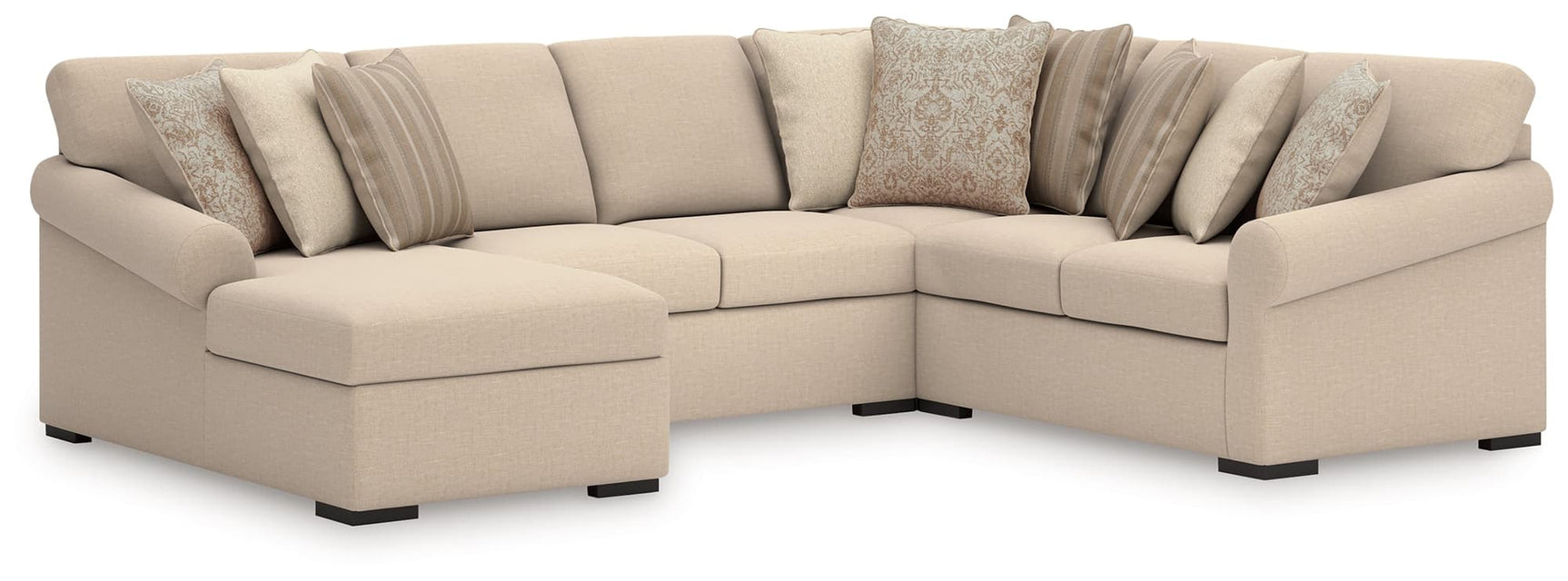 LadyMae Twill Performance Fabric,Next-Gen Nuvella™ 4-Piece Sectional with Chaise