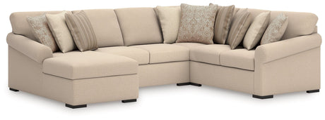 LadyMae Twill Performance Fabric,Next-Gen Nuvella™ 4-Piece Sectional with Chaise