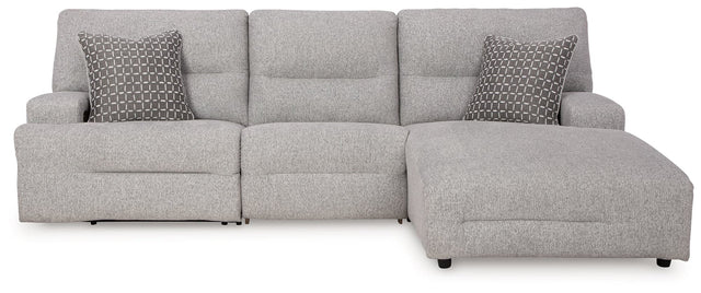 Acklen Place Pewter Performance Fabric,Next-Gen Nuvella™ 3-Piece Power Reclining Sectional