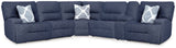 Acklen Place Navy Performance Fabric,Next-Gen Nuvella™ 6-Piece Power Reclining Sectional