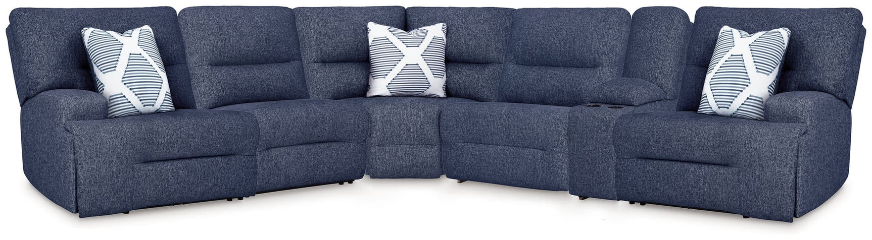 Acklen Place Navy Performance Fabric,Next-Gen Nuvella™ 6-Piece Power Reclining Sectional