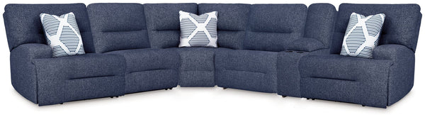 Acklen Place Navy Performance Fabric,Next-Gen Nuvella™ 6-Piece Power Reclining Sectional