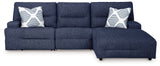 Acklen Place Navy Performance Fabric,Next-Gen Nuvella™ 3-Piece Power Reclining Sectional
