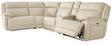 Double Deal Almond Leather 5-Piece Reclining Sectional with Console