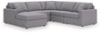 Modmax Granite Performance Fabric,Next-Gen Nuvella™ 5-Piece Sectional with Chaise