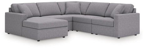 Modmax Granite Performance Fabric,Next-Gen Nuvella™ 5-Piece Sectional with Chaise
