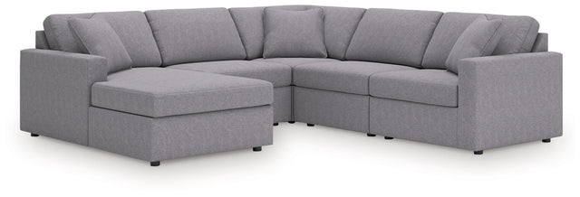 Modmax Granite Performance Fabric,Next-Gen Nuvella™ 5-Piece Sectional with Chaise