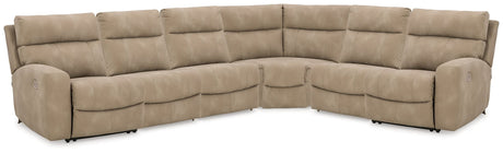 Next-Gen DuraPella Sand Microfiber 6-Piece Power Reclining Sectional
