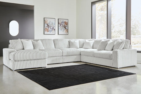 Stupendous Alloy Velvet 5-Piece Sectional with Chaise