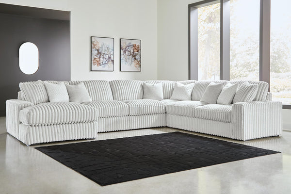 Stupendous Alloy Velvet 5-Piece Sectional with Chaise
