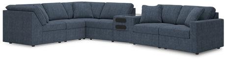 Modmax Ink Performance Fabric,Next-Gen Nuvella™ 7-Piece Sectional with Audio Console