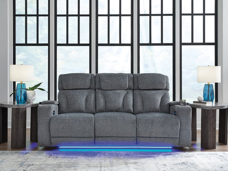 Studio Cave Steel Performance Fabric,Next-Gen Nuvella™,Chenille Power Reclining Sofa