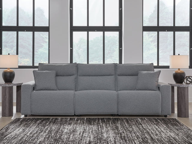 Modmax Salt and Pepper Next-Gen Nuvella™ 3-Piece Power Reclining Sectional