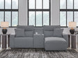 Modmax Salt and Pepper Next-Gen Nuvella™ 3-Piece Power Reclining Sectional with Chaise