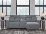 Modmax Salt and Pepper Next-Gen Nuvella™ 3-Piece Power Reclining Sectional with Chaise