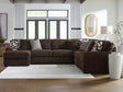 Midnight-Madness Chocolate Velvet 4-Piece Sectional with Chaise