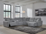 Modmax Salt and Pepper Next-Gen Nuvella™ 6-Piece Power Reclining Sectional