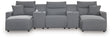 Modmax Salt and Pepper Next-Gen Nuvella™ 5-Piece Power Reclining Sectional with Chaise