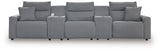 Modmax Salt and Pepper Next-Gen Nuvella™ 5-Piece Power Reclining Sectional