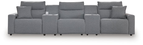 Modmax Salt and Pepper Next-Gen Nuvella™ 5-Piece Power Reclining Sectional