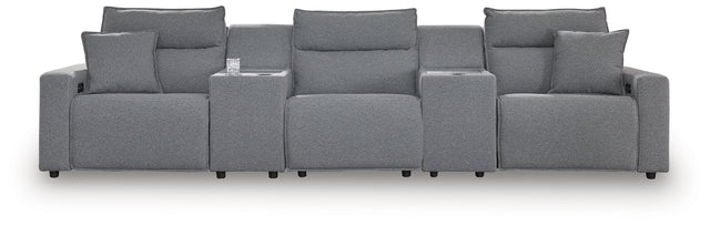 Modmax Salt and Pepper Next-Gen Nuvella™ 5-Piece Power Reclining Sectional