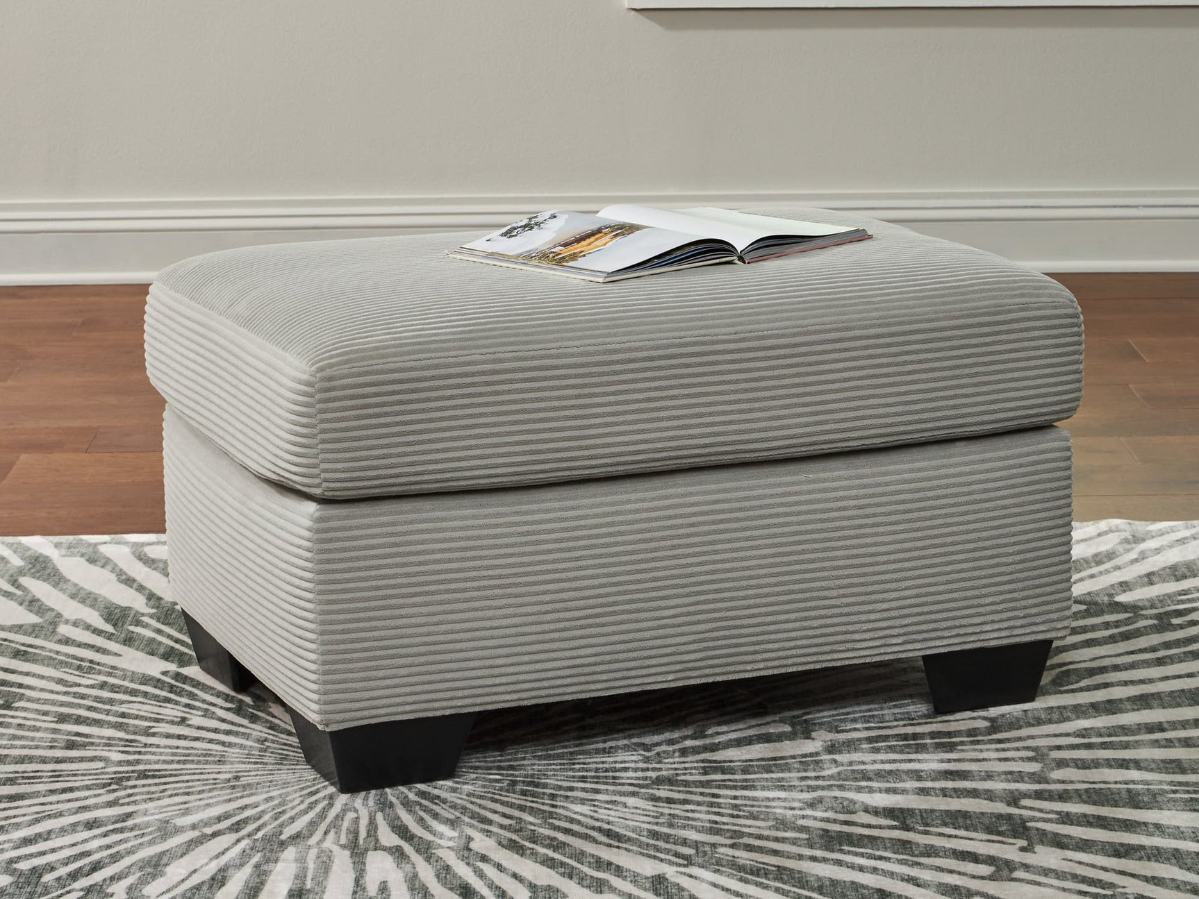 Greenbriar Smoke Velvet Ottoman