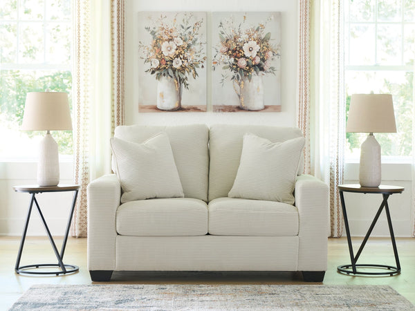 Greenbriar Ivory Velvet Loveseat