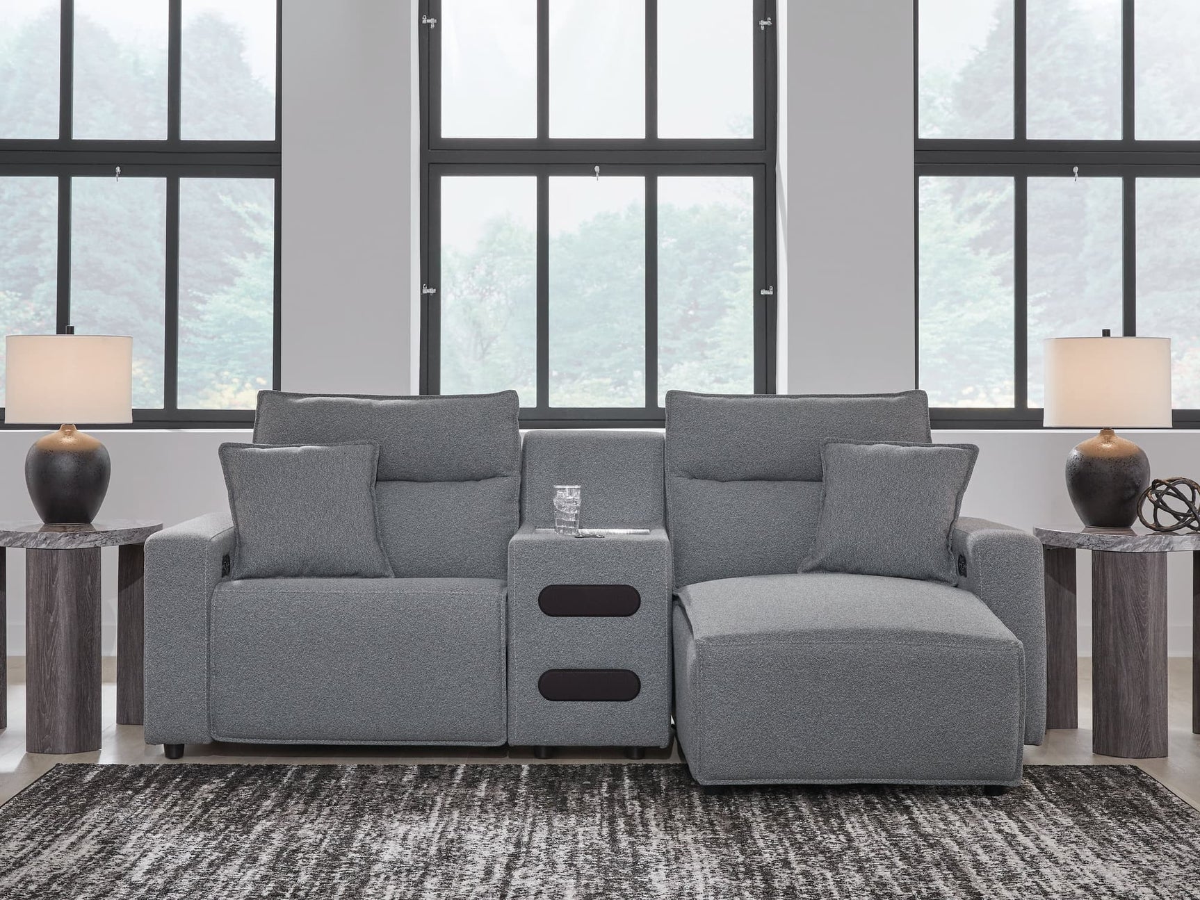 ModMax II Salt and Pepper Next-Gen Nuvella™ 3-Piece Power Reclining Sectional with Chaise