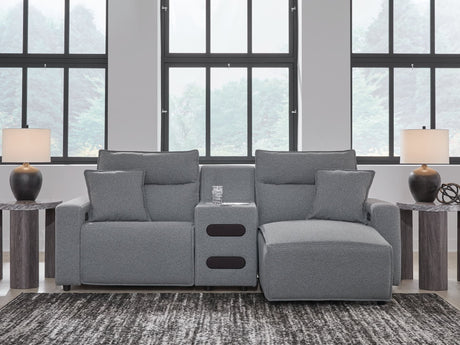 ModMax II Salt and Pepper Next-Gen Nuvella™ 3-Piece Power Reclining Sectional with Chaise