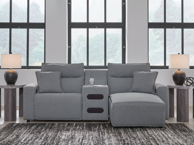 ModMax II Salt and Pepper Next-Gen Nuvella™ 3-Piece Power Reclining Sectional with Chaise