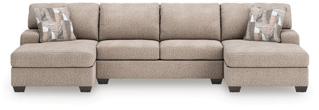 Seyler Lane Hemp Chenille 3-Piece Sectional with Double Chaise