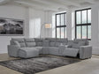 ModMax II Salt and Pepper Next-Gen Nuvella™ 6-Piece Power Reclining Sectional with Chaise