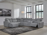 ModMax II Salt and Pepper Next-Gen Nuvella™ 6-Piece Power Reclining Sectional with Chaise