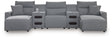 ModMax II Salt and Pepper Next-Gen Nuvella™ 5-Piece Power Reclining Sectional with Chaise
