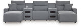 ModMax II Salt and Pepper Next-Gen Nuvella™ 5-Piece Power Reclining Sectional with Chaise