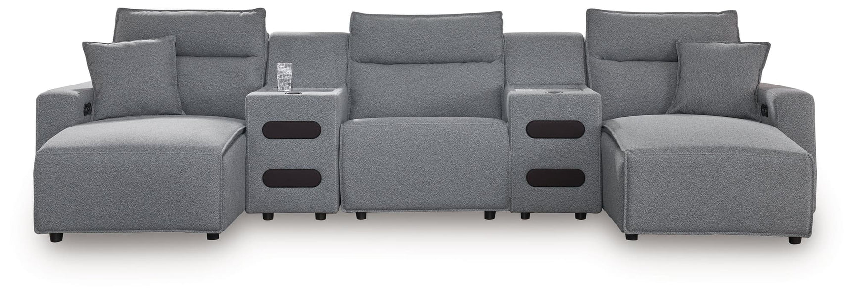 ModMax II Salt and Pepper Next-Gen Nuvella™ 5-Piece Power Reclining Sectional with Chaise