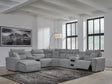 ModMax II Salt and Pepper Next-Gen Nuvella™ 7-Piece Power Reclining Sectional with Chaise