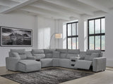 ModMax II Salt and Pepper Next-Gen Nuvella™ 7-Piece Power Reclining Sectional with Chaise