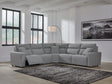 ModMax II Salt and Pepper Next-Gen Nuvella™ 5-Piece Power Reclining Sectional