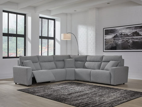ModMax II Salt and Pepper Next-Gen Nuvella™ 5-Piece Power Reclining Sectional