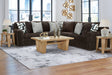 Midnight-Madness Chocolate Velvet 3-Piece Sectional