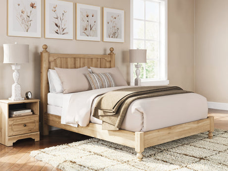 Aleaport Warm Brown Queen Panel Bed