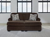 Kimlee Chocolate Velvet 2-Piece Super Chaise