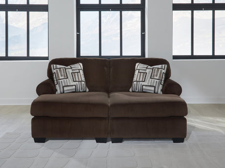 Kimlee Chocolate Velvet 2-Piece Super Chaise